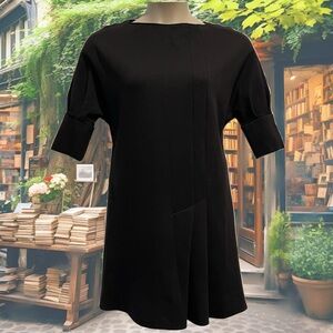 Cacharel Black Puff Sleeve Shift Dress